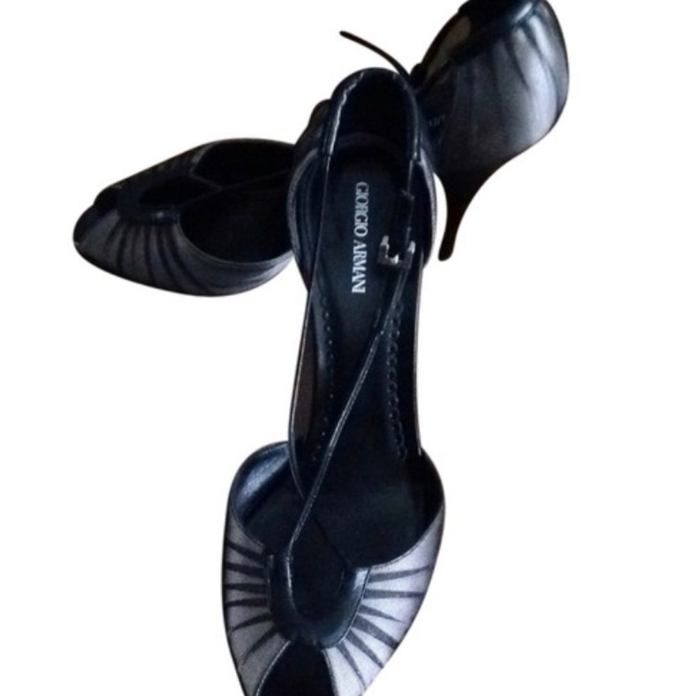 Giorgio Armani stilettos 
Gray- Black Xgdc50 Bo2 Formal Shoes Regular (M, B)